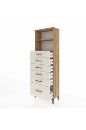 Arges Dolap 2 Raflı 6 Çekmeceli 60x30x182 - S23M039V7A