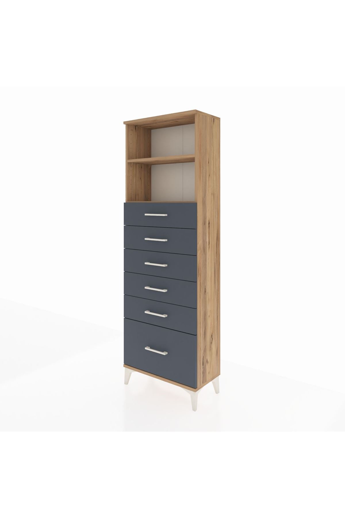 Arges Dolap 2 Raflı 6 Çekmeceli 60x30x182 - S23M039V8A