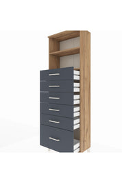 Arges Dolap 2 Raflı 6 Çekmeceli 60x30x182 - S23M039V8A