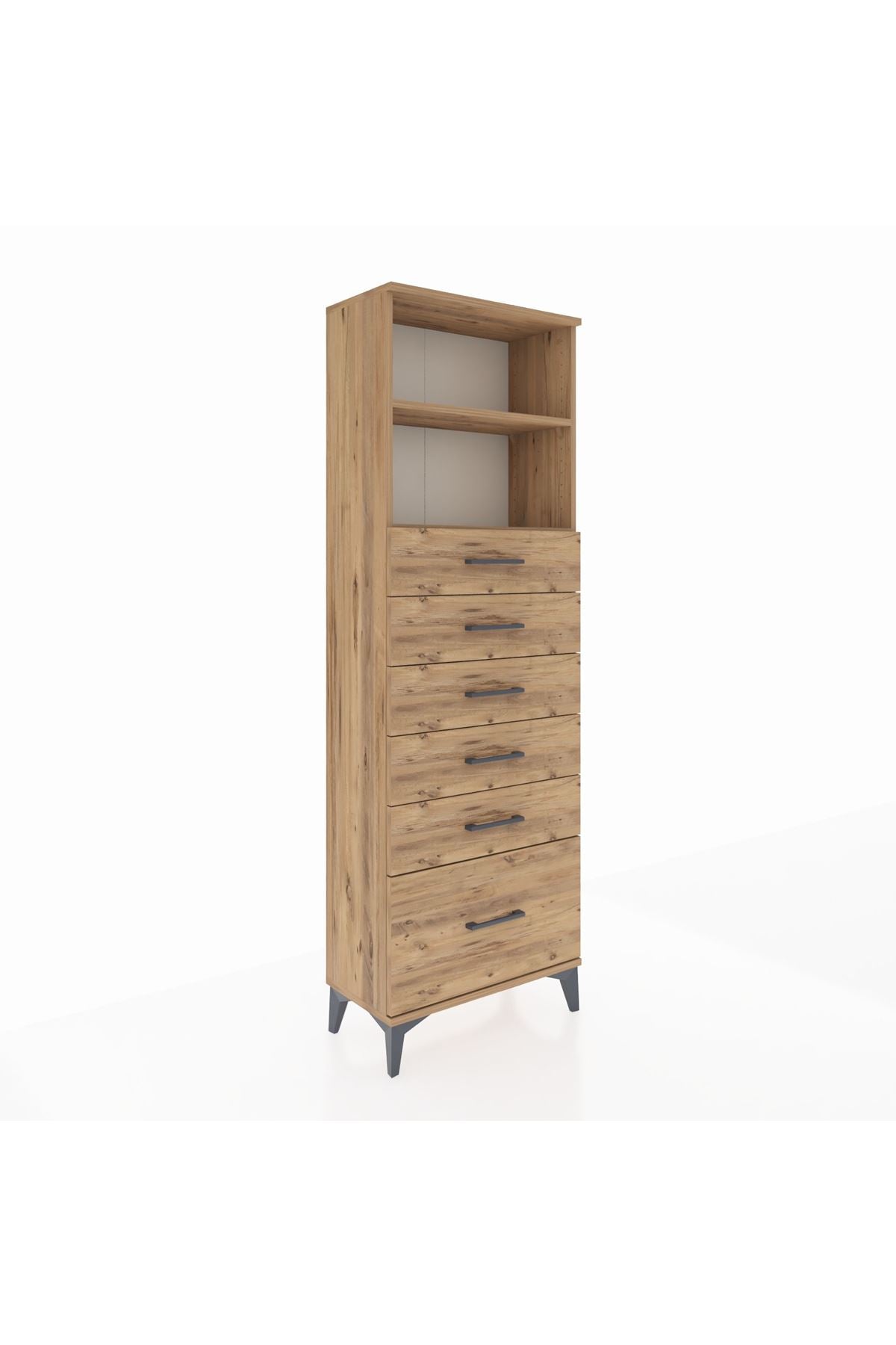 Arges Dolap 2 Raflı 6 Çekmeceli 60x30x182 - S23M039V9A