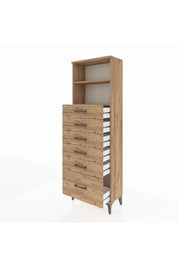 Arges Dolap 2 Raflı 6 Çekmeceli 60x30x182 - S23M039V9A