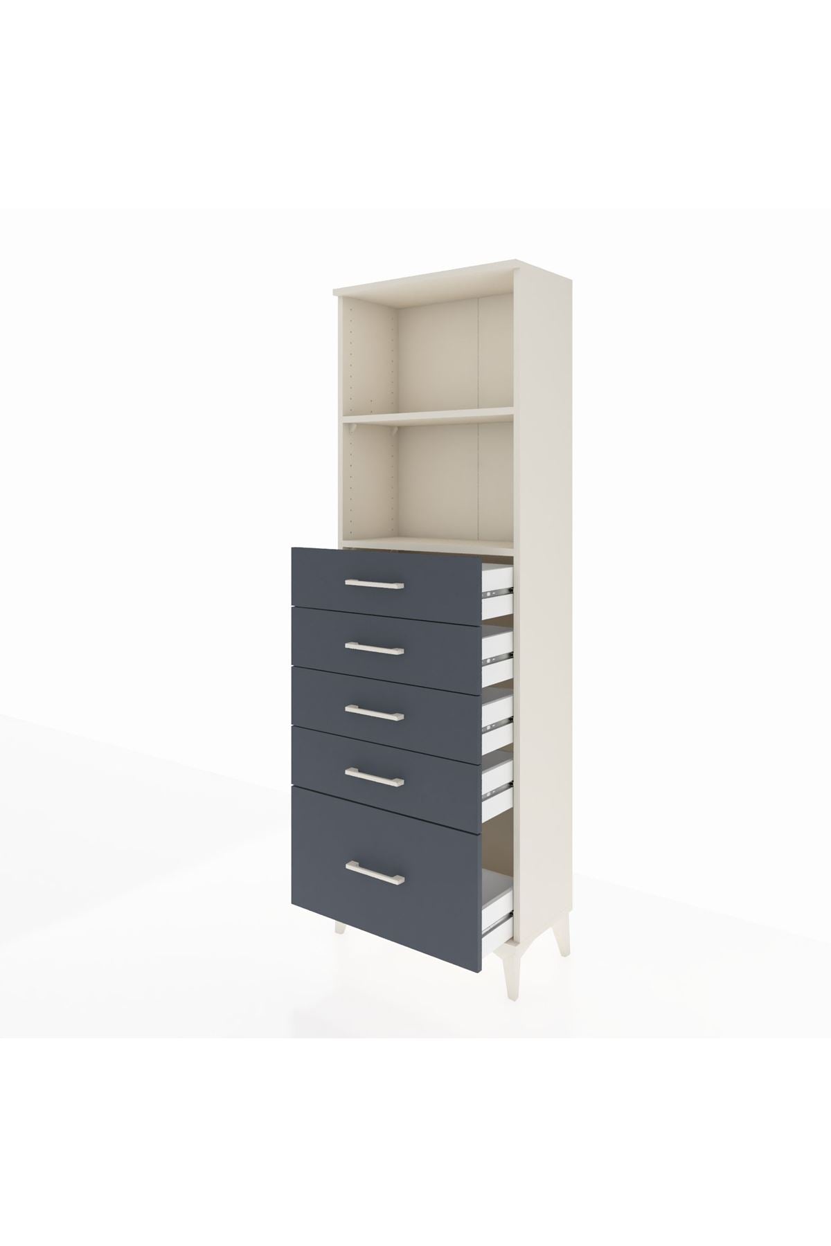 Arges Dolap 2 Raflı 5 Çekmeceli 60x30x182 - S23M040V2A