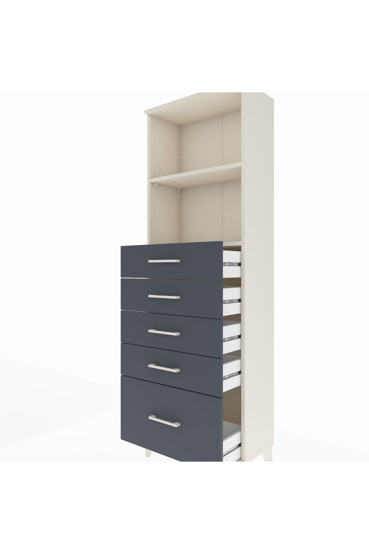 Arges Dolap 2 Raflı 5 Çekmeceli 60x30x182 - S23M040V2A