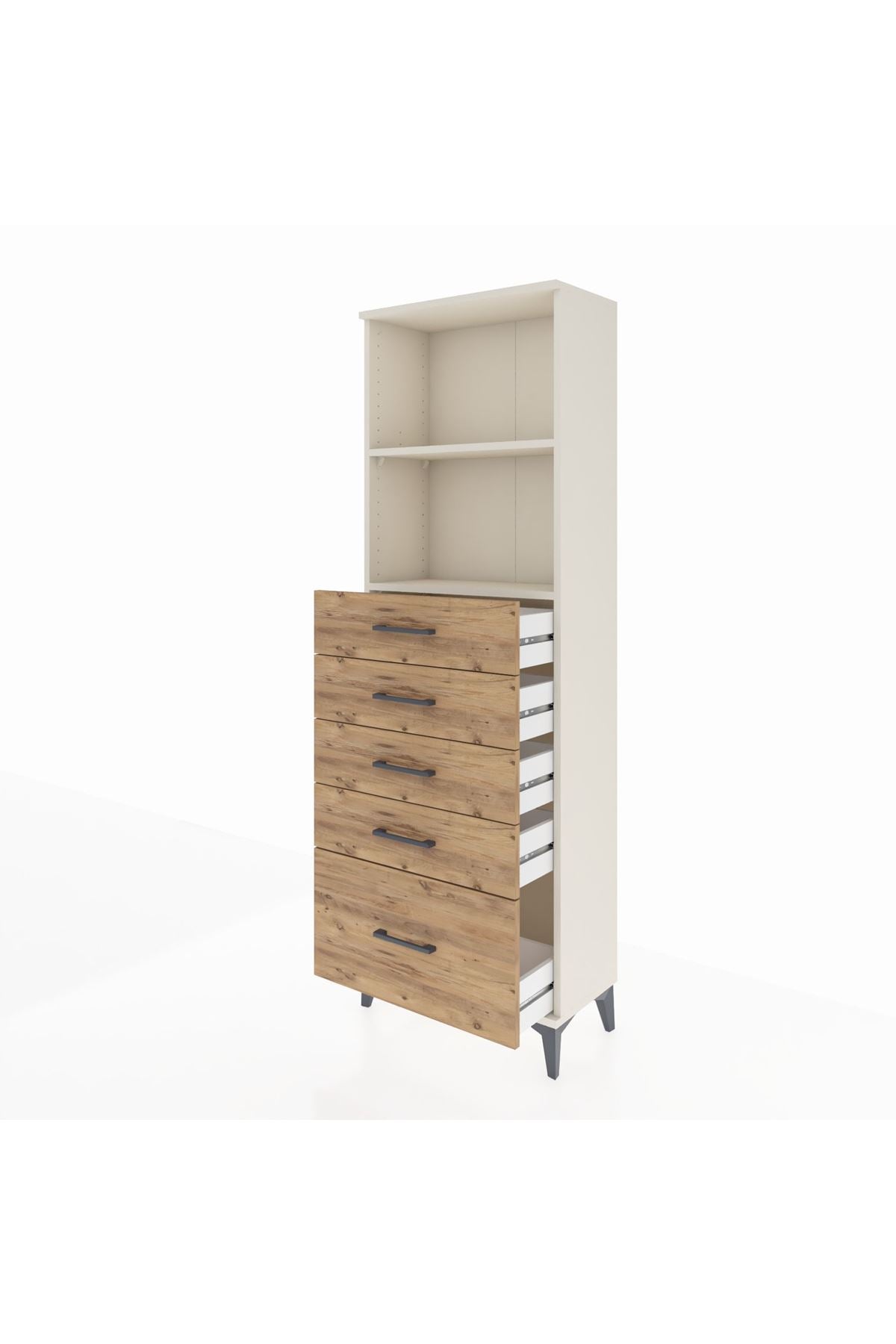 Arges Dolap 2 Raflı 5 Çekmeceli 60x30x182 - S23M040V3A
