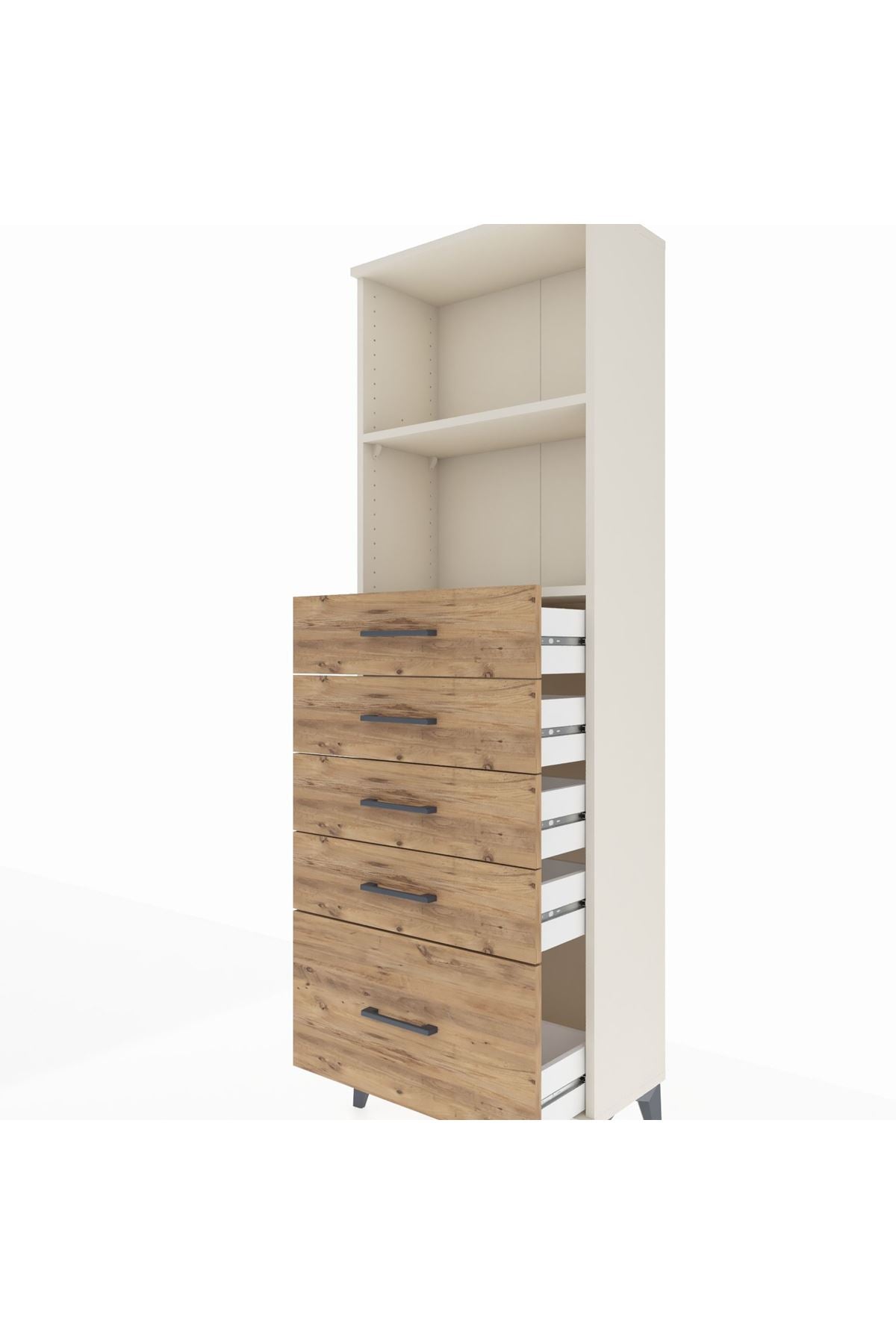 Arges Dolap 2 Raflı 5 Çekmeceli 60x30x182 - S23M040V3A