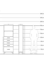Arges Dolap 2 Raflı 5 Çekmeceli 60x30x182 - S23M040V3A