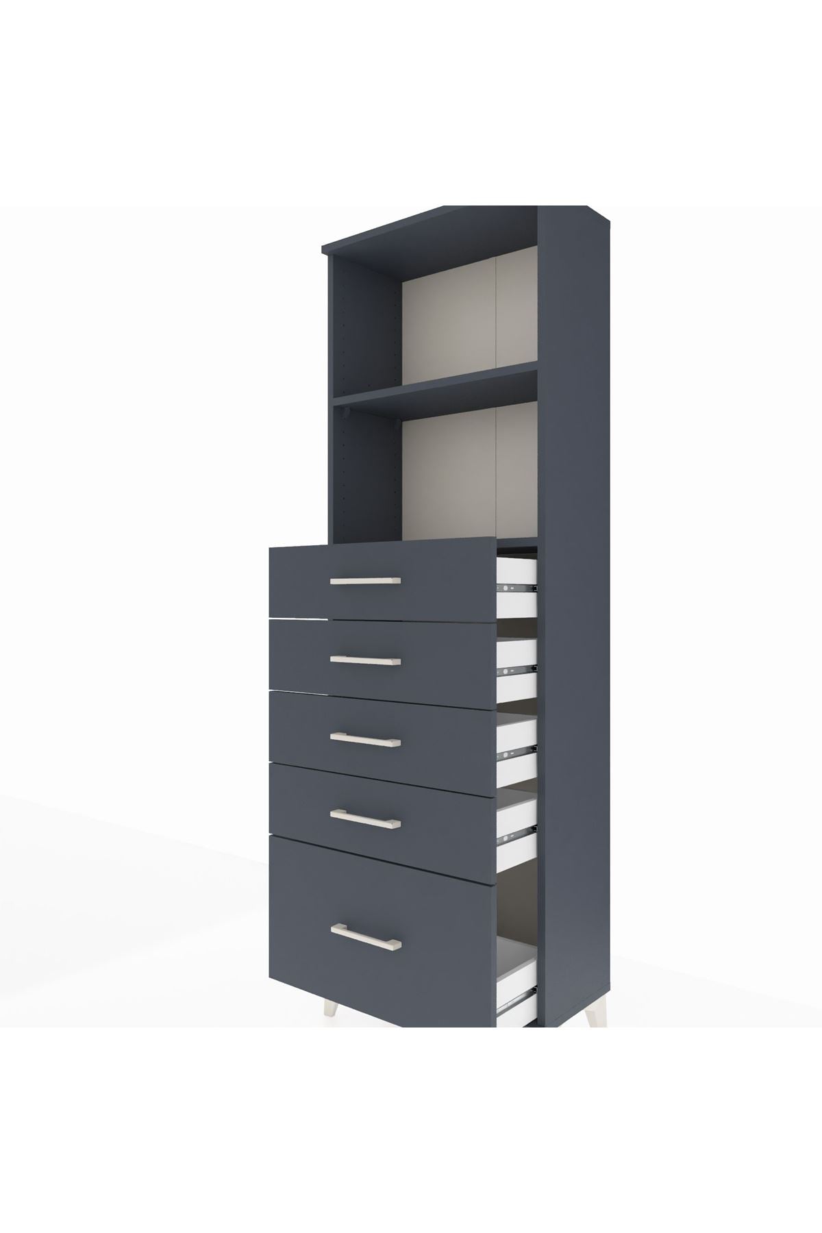 Arges Dolap 2 Raflı 5 Çekmeceli 60x30x182 - S23M040V5A