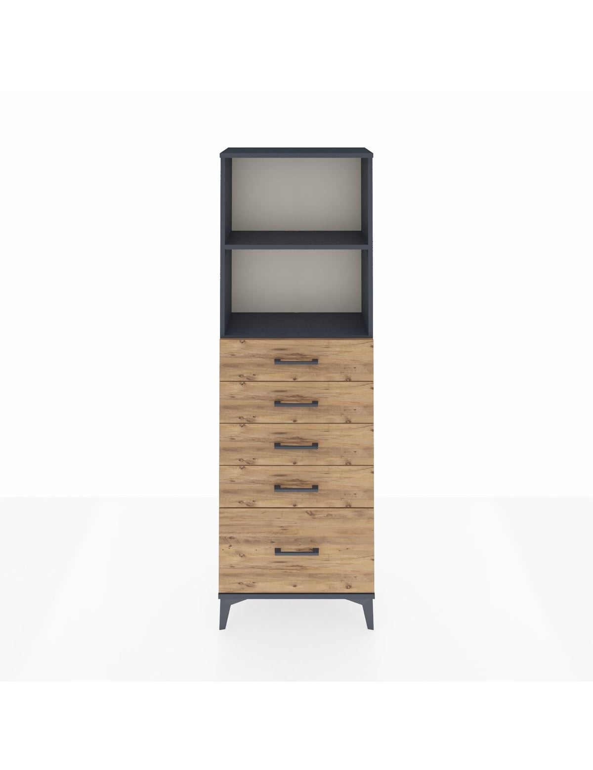 Arges Dolap 2 Raflı 5 Çekmeceli 60x30x182 - S23M040V6A