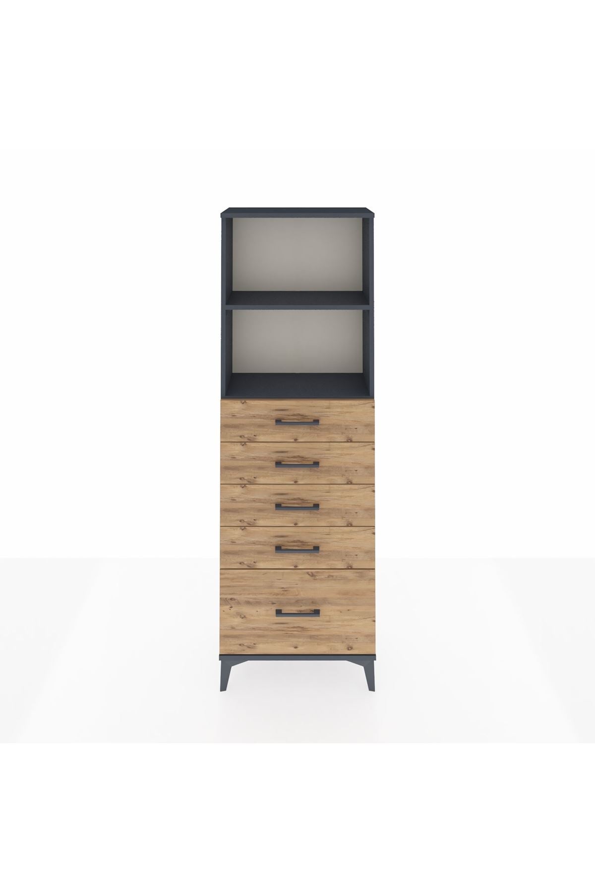 Arges Dolap 2 Raflı 5 Çekmeceli 60x30x182 - S23M040V6A