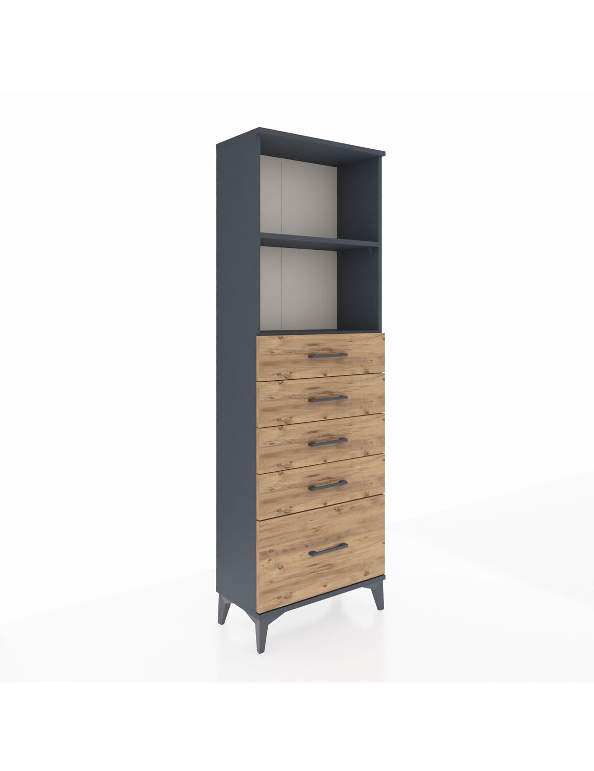 Arges Dolap 2 Raflı 5 Çekmeceli 60x30x182 - S23M040V6A