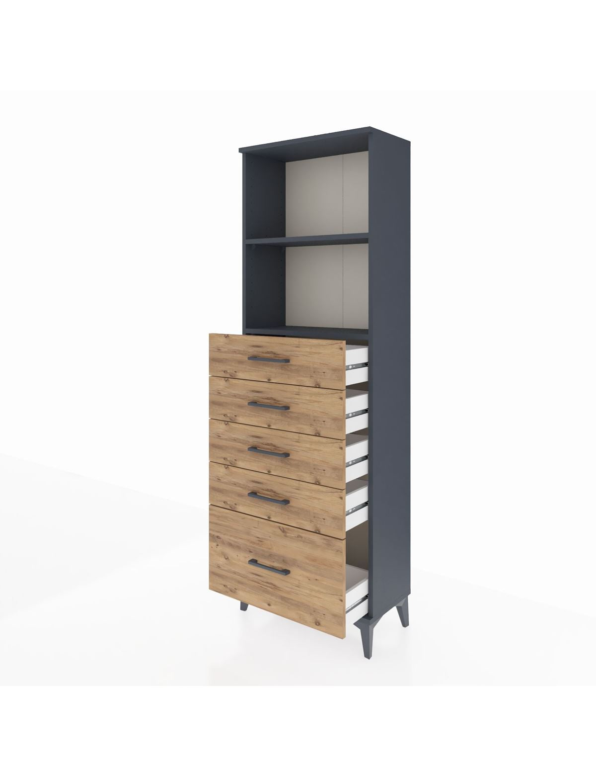 Arges Dolap 2 Raflı 5 Çekmeceli 60x30x182 - S23M040V6A