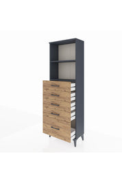 Arges Dolap 2 Raflı 5 Çekmeceli 60x30x182 - S23M040V6A