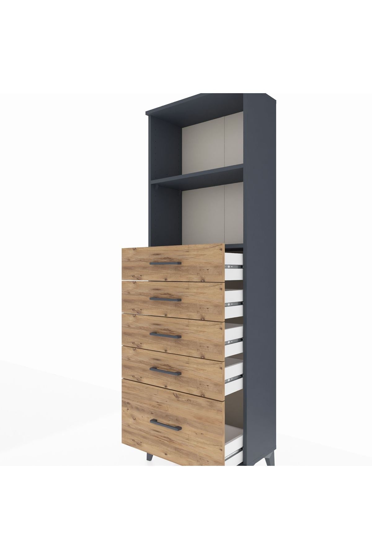 Arges Dolap 2 Raflı 5 Çekmeceli 60x30x182 - S23M040V6A