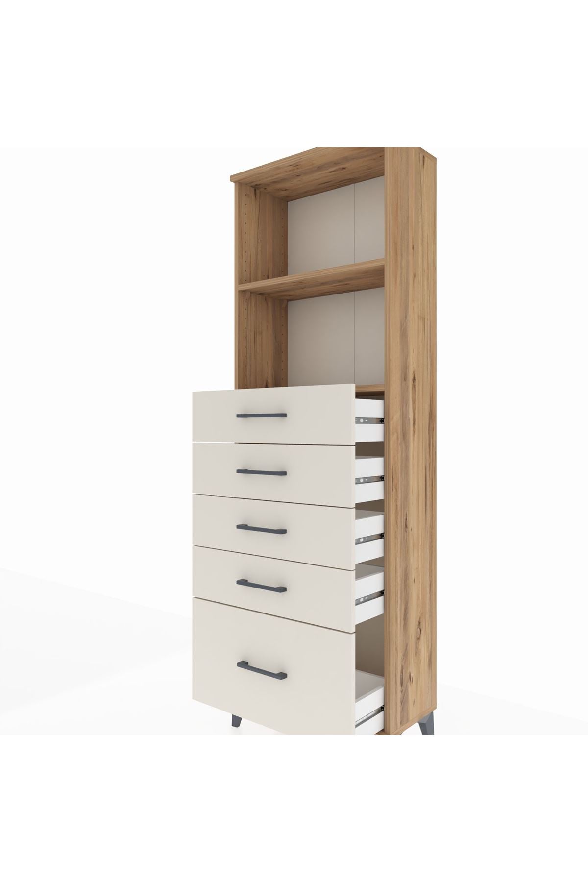 Arges Dolap 2 Raflı 5 Çekmeceli 60x30x182 - S23M040V7A