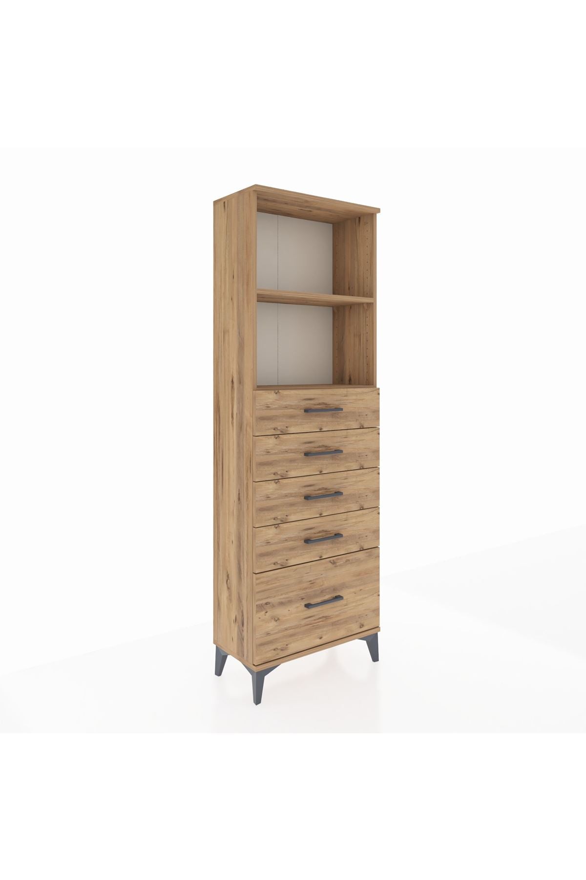 Arges Dolap 2 Raflı 5 Çekmeceli 60x30x182 - S23M040V9A