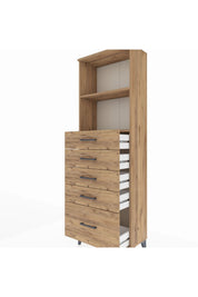Arges Dolap 2 Raflı 5 Çekmeceli 60x30x182 - S23M040V9A