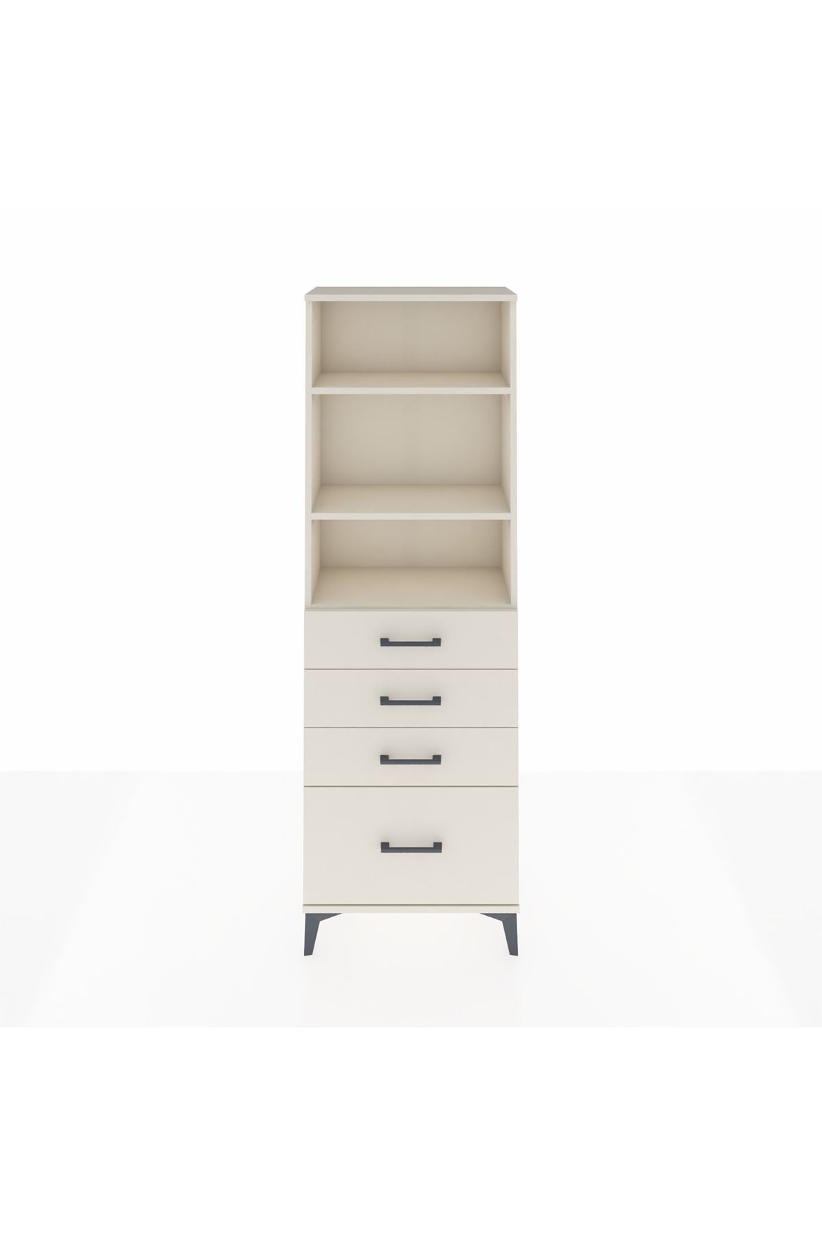 Arges Dolap 3 Raflı 4 Çekmeceli 60x30x182 - S23M041V1A