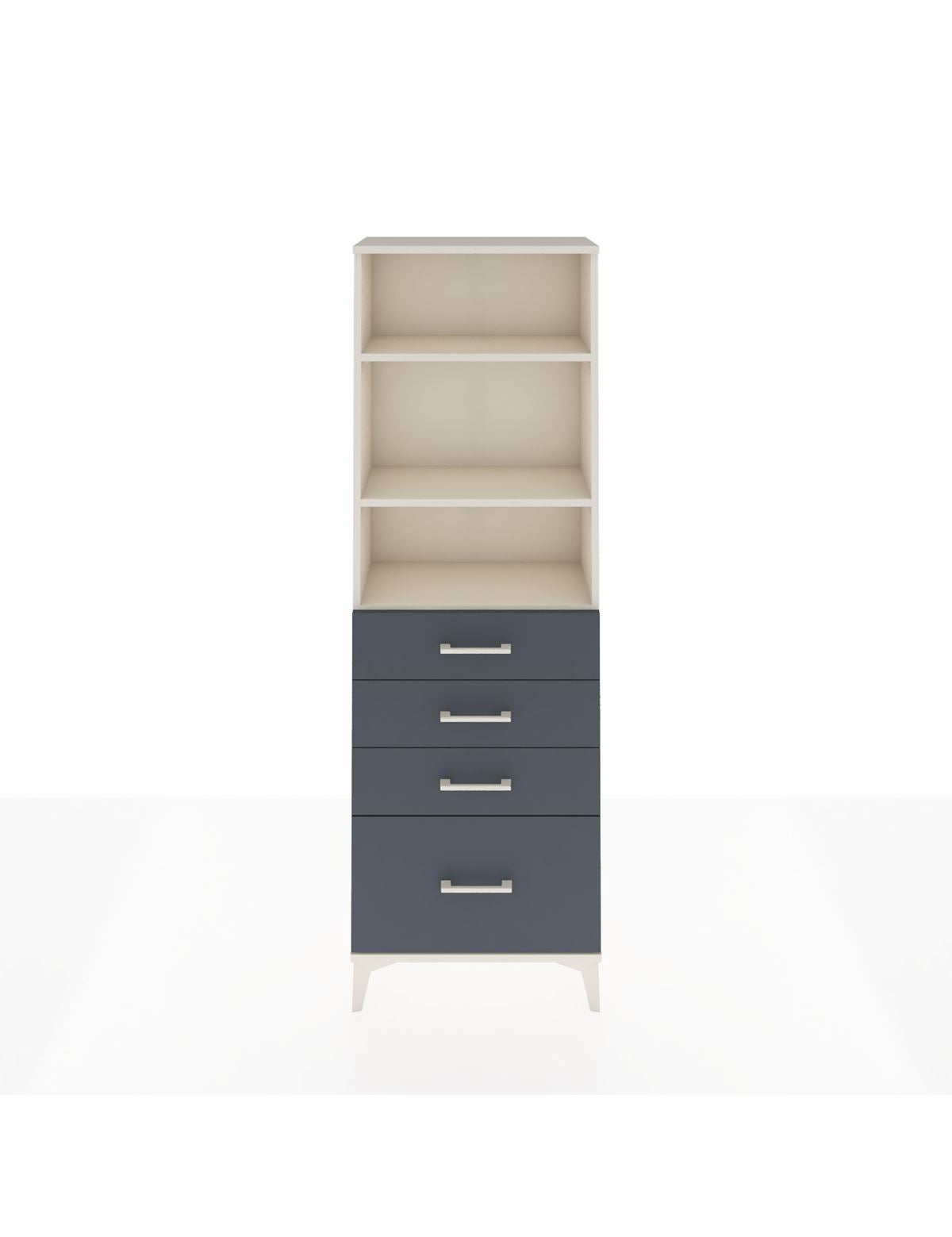 Arges Dolap 3 Raflı 4 Çekmeceli 60x30x182 - S23M041V2A