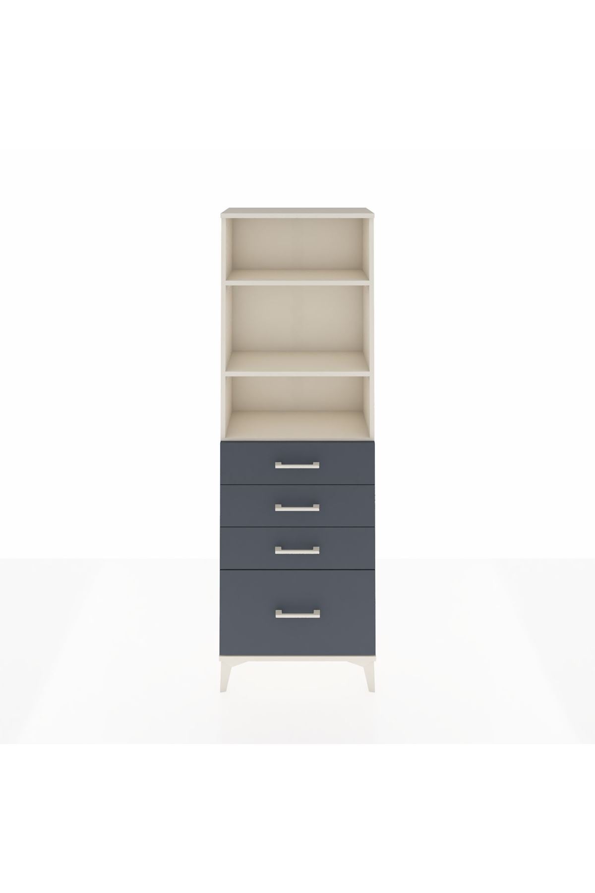 Arges Dolap 3 Raflı 4 Çekmeceli 60x30x182 - S23M041V2A
