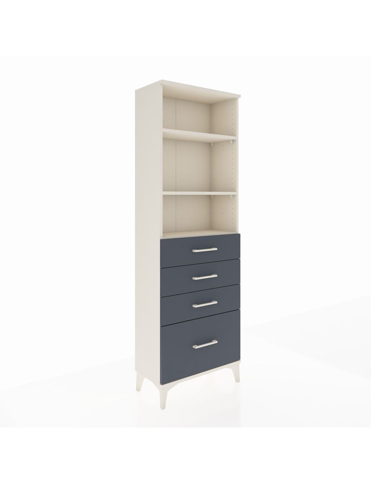 Arges Dolap 3 Raflı 4 Çekmeceli 60x30x182 - S23M041V2A