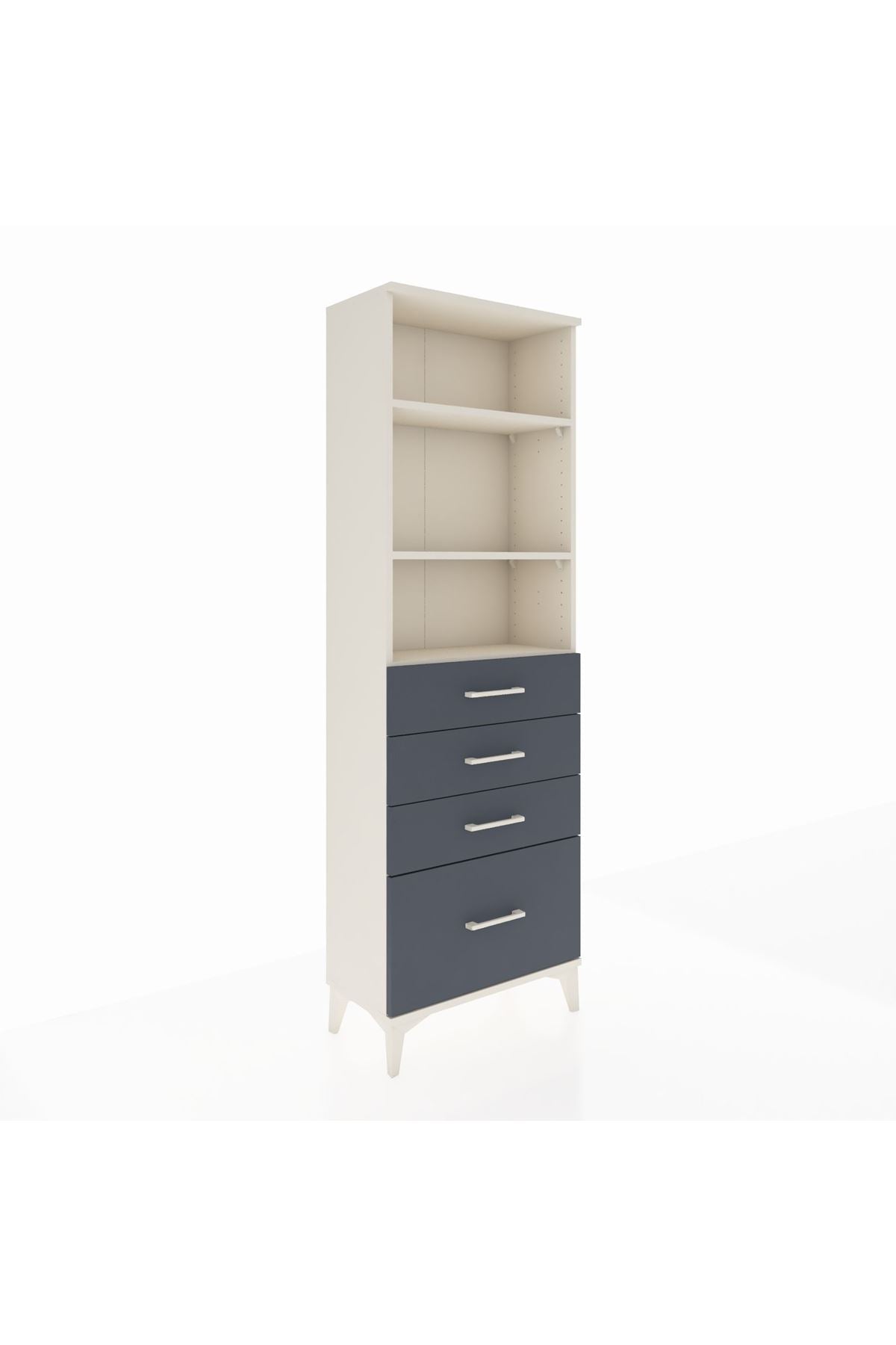 Arges Dolap 3 Raflı 4 Çekmeceli 60x30x182 - S23M041V2A