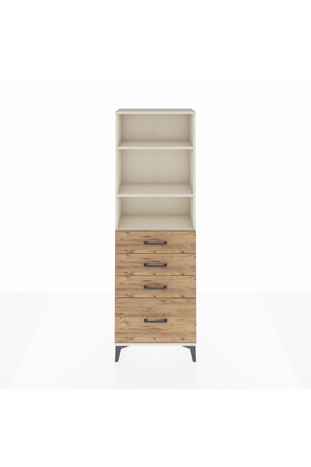 Arges Dolap 3 Raflı 4 Çekmeceli 60x30x182 - S23M041V3A