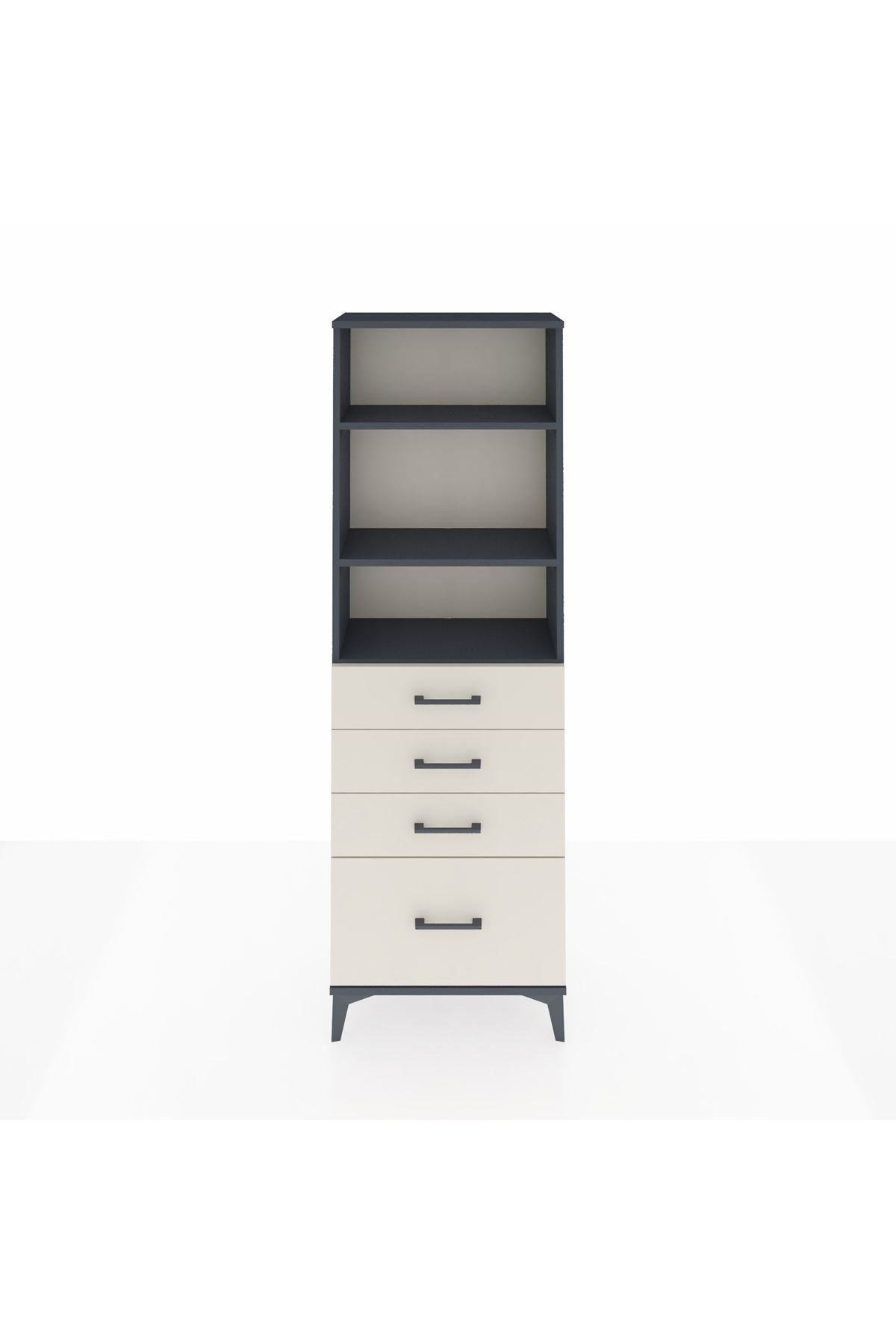 Arges Dolap 3 Raflı 4 Çekmeceli 60x30x182 - S23M041V4A