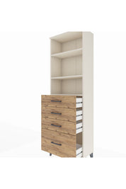 Arges Dolap 3 Raflı 4 Çekmeceli 60x30x182 - S23M041V3A