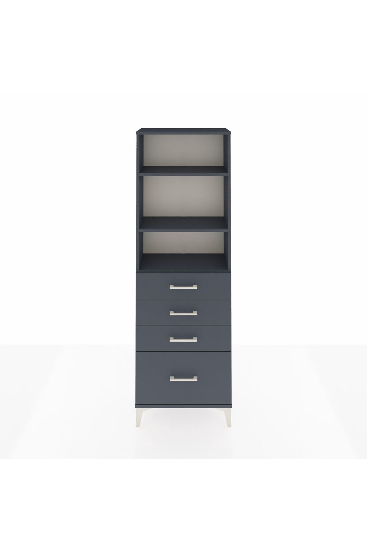 Arges Dolap 3 Raflı 4 Çekmeceli 60x30x182 - S23M041V5A