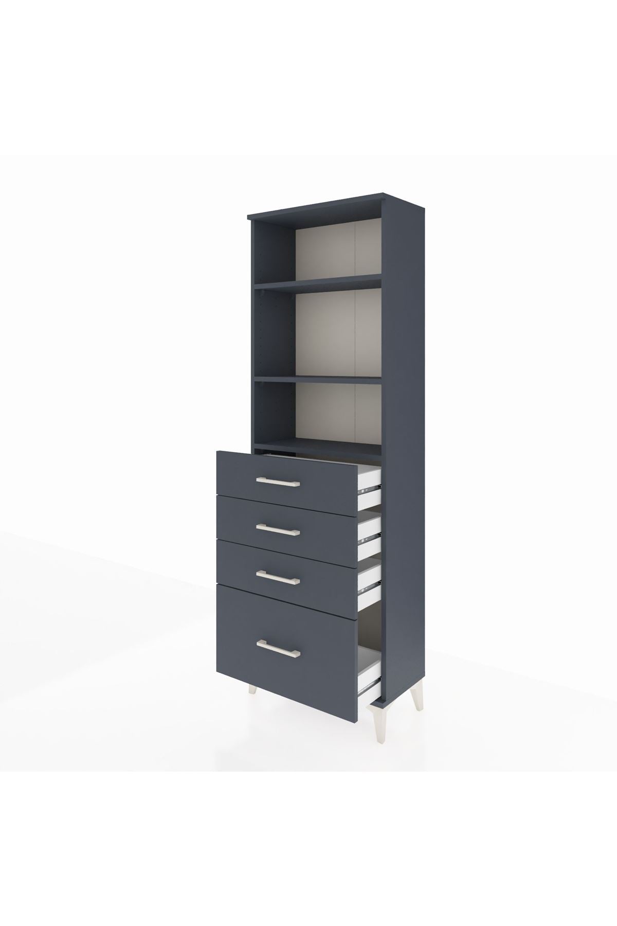 Arges Dolap 3 Raflı 4 Çekmeceli 60x30x182 - S23M041V5A