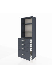 Arges Dolap 3 Raflı 4 Çekmeceli 60x30x182 - S23M041V5A