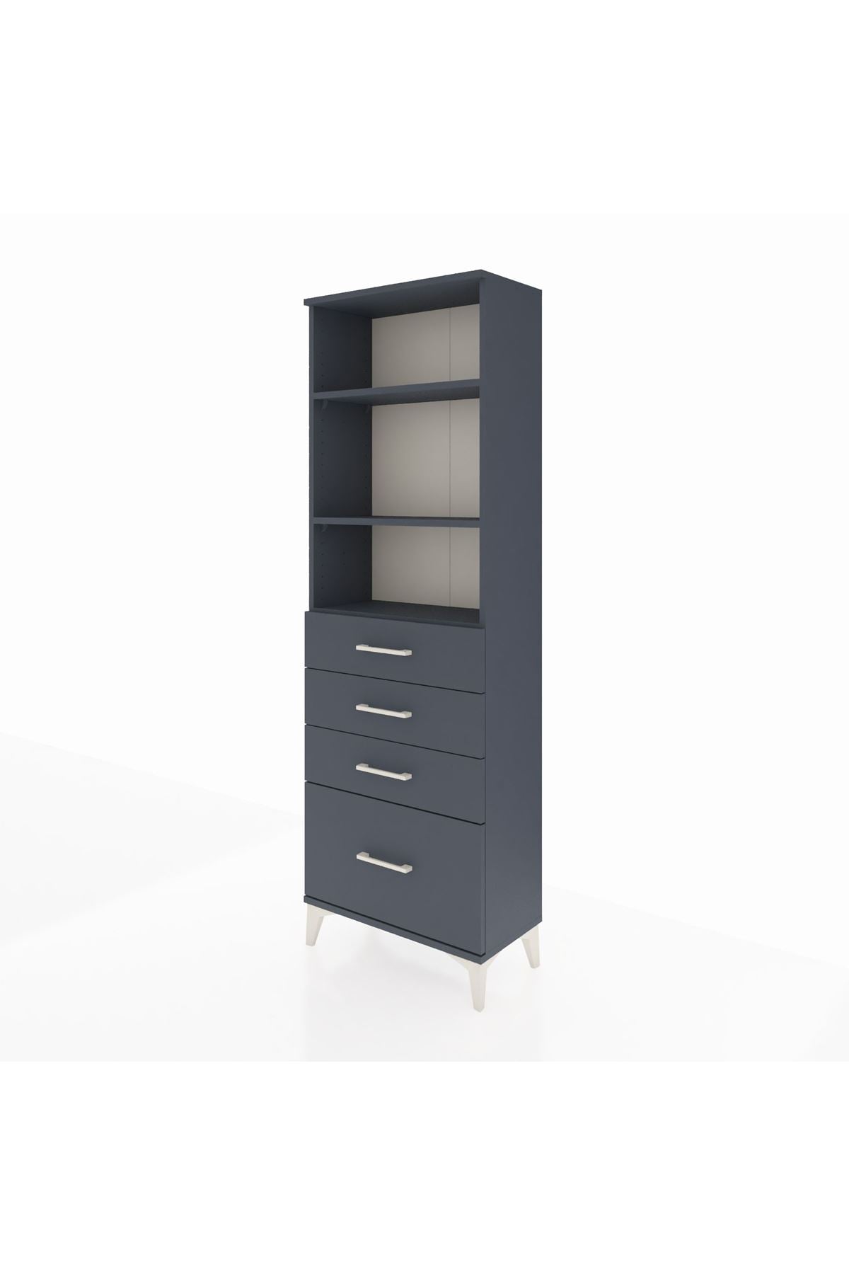 Arges Dolap 3 Raflı 4 Çekmeceli 60x30x182 - S23M041V5A