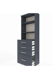 Arges Dolap 3 Raflı 4 Çekmeceli 60x30x182 - S23M041V5A