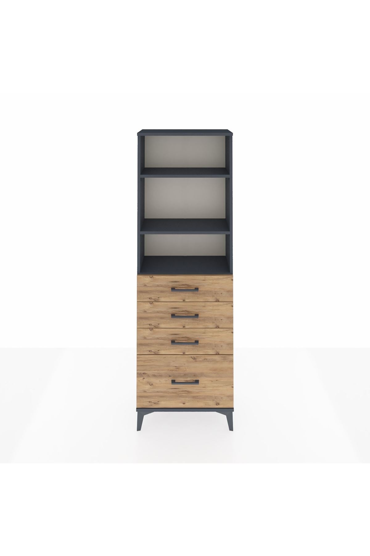 Arges Dolap 3 Raflı 4 Çekmeceli 60x30x182 - S23M041V6A