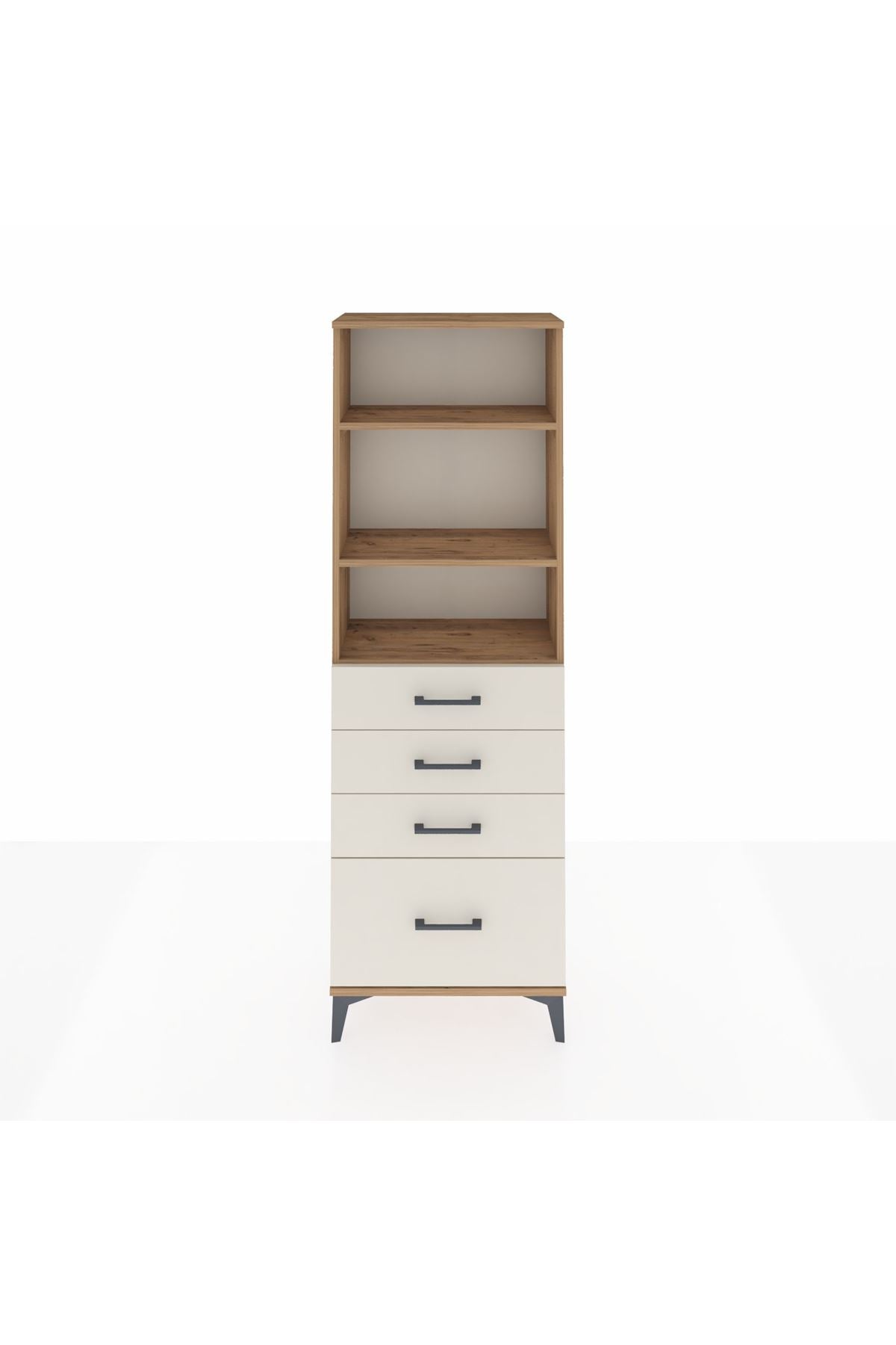 Arges Dolap 3 Raflı 4 Çekmeceli 60x30x182 - S23M041V7A