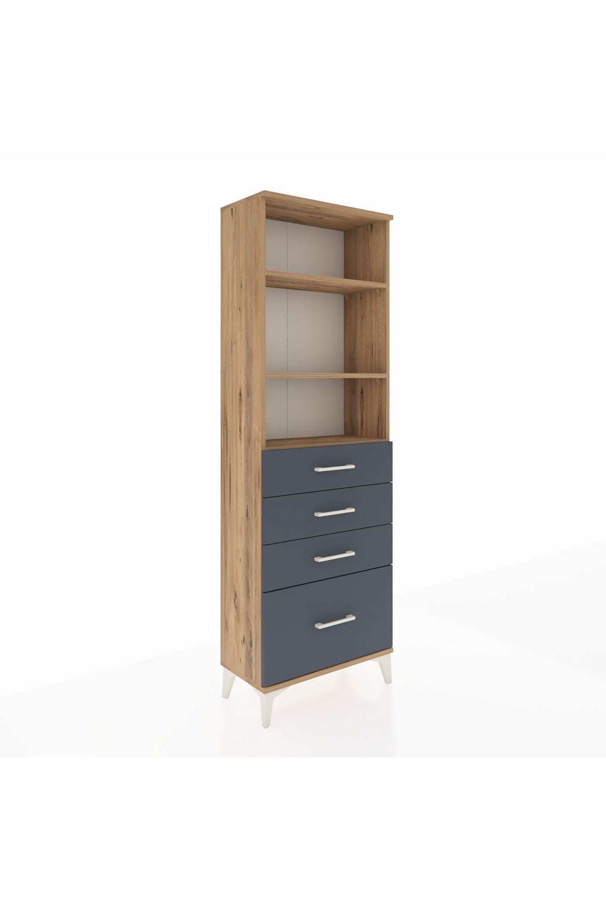 Arges Dolap 3 Raflı 4 Çekmeceli 60x30x182 - S23M041V8A