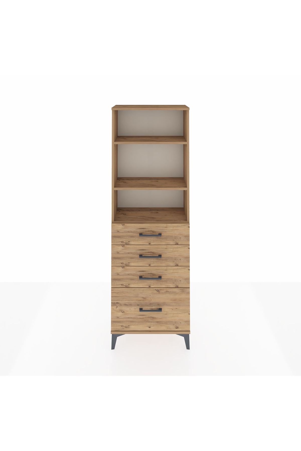 Arges Dolap 3 Raflı 4 Çekmeceli 60x30x182 - S23M041V9A