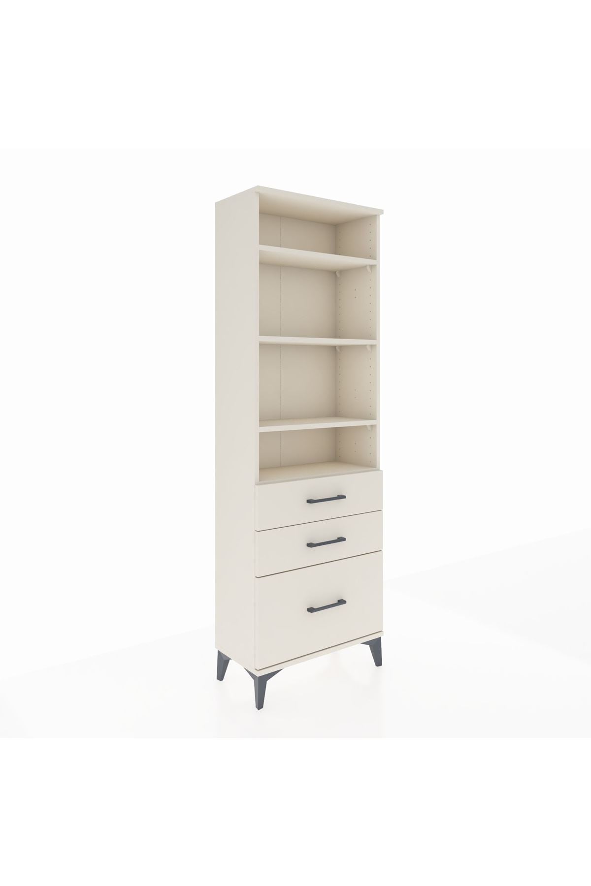 Arges Dolap 4 Raflı 3 Çekmeceli 60x30x182 - S23M042V1A
