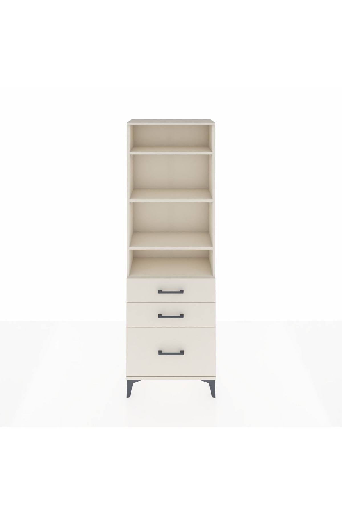 Arges Dolap 4 Raflı 3 Çekmeceli 60x30x182 - S23M042V1A