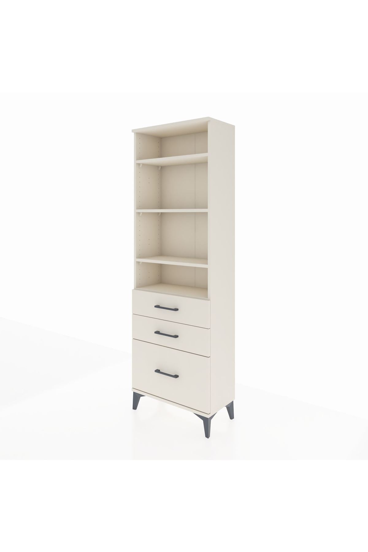 Arges Dolap 4 Raflı 3 Çekmeceli 60x30x182 - S23M042V1A