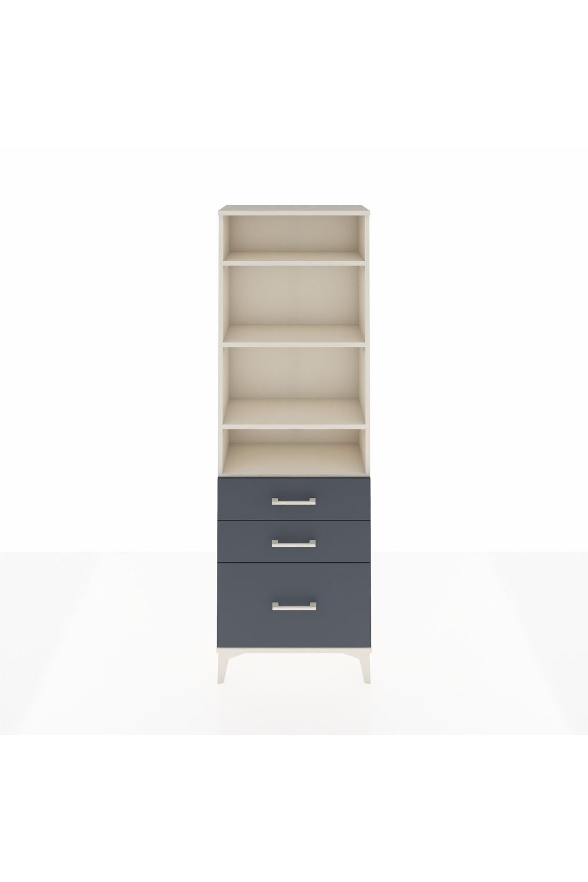 Arges Dolap 4 Raflı 3 Çekmeceli 60x30x182 - S23M042V2A