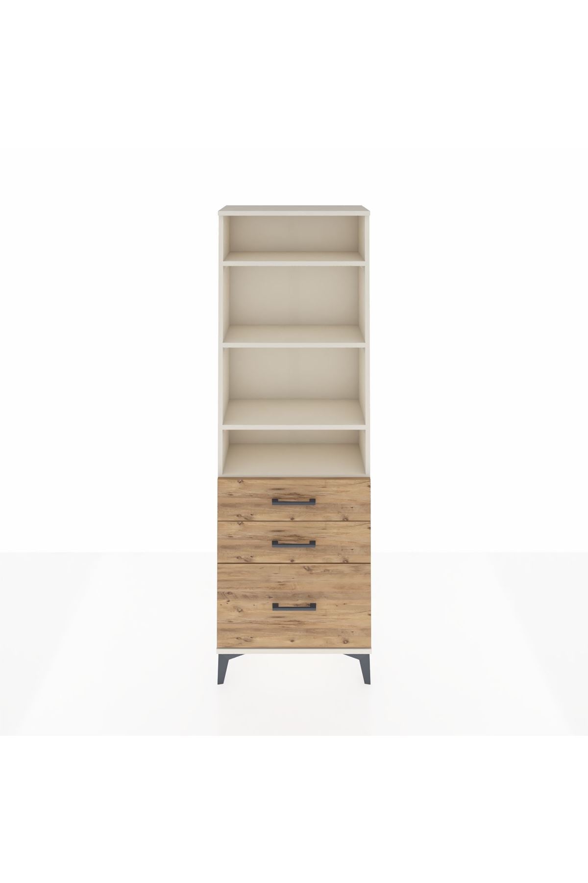 Arges Dolap 4 Raflı 3 Çekmeceli 60x30x182 - S23M042V3A