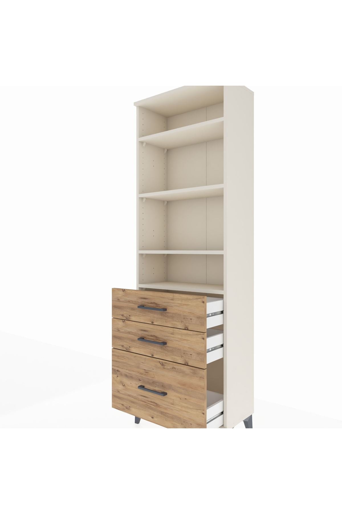 Arges Dolap 4 Raflı 3 Çekmeceli 60x30x182 - S23M042V3A