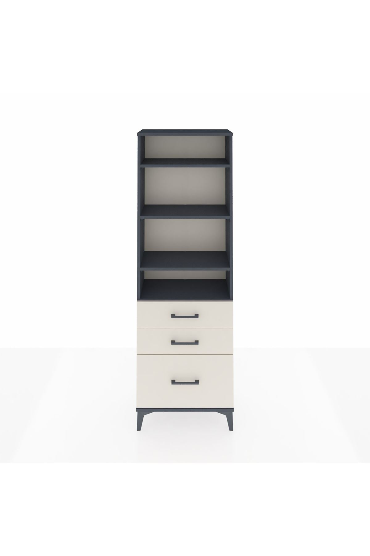 Arges Dolap 4 Raflı 3 Çekmeceli 60x30x182 - S23M042V4A
