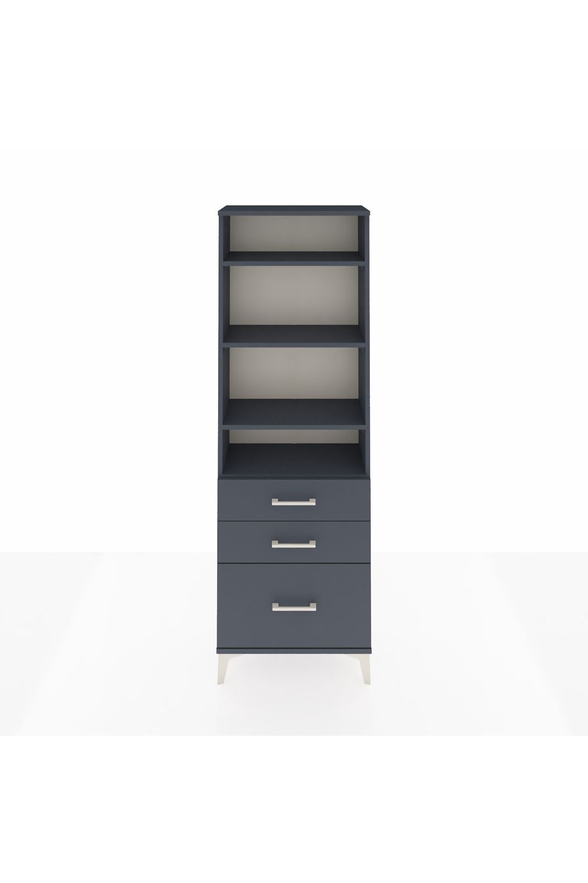 Arges Dolap 4 Raflı 3 Çekmeceli 60x30x182 - S23M042V5A