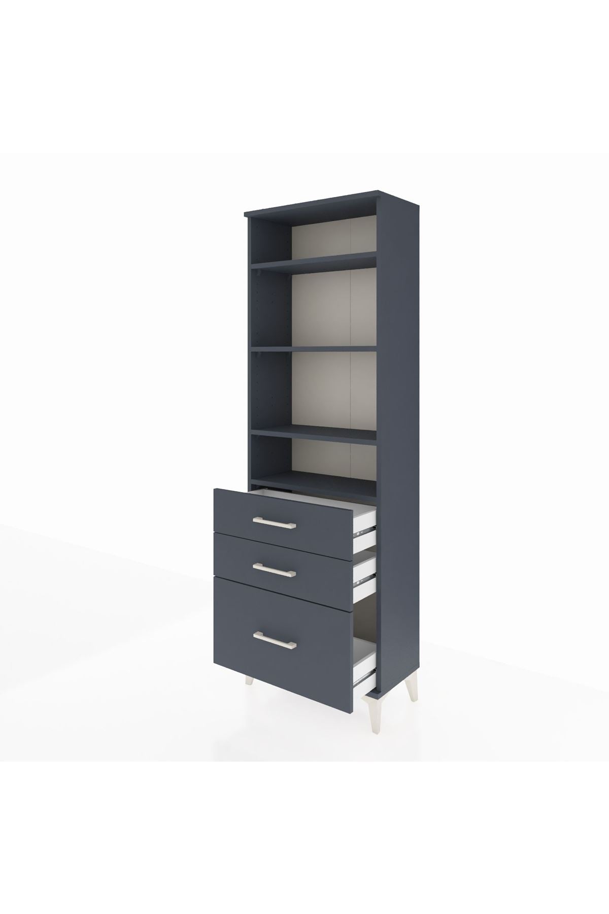 Arges Dolap 4 Raflı 3 Çekmeceli 60x30x182 - S23M042V5A