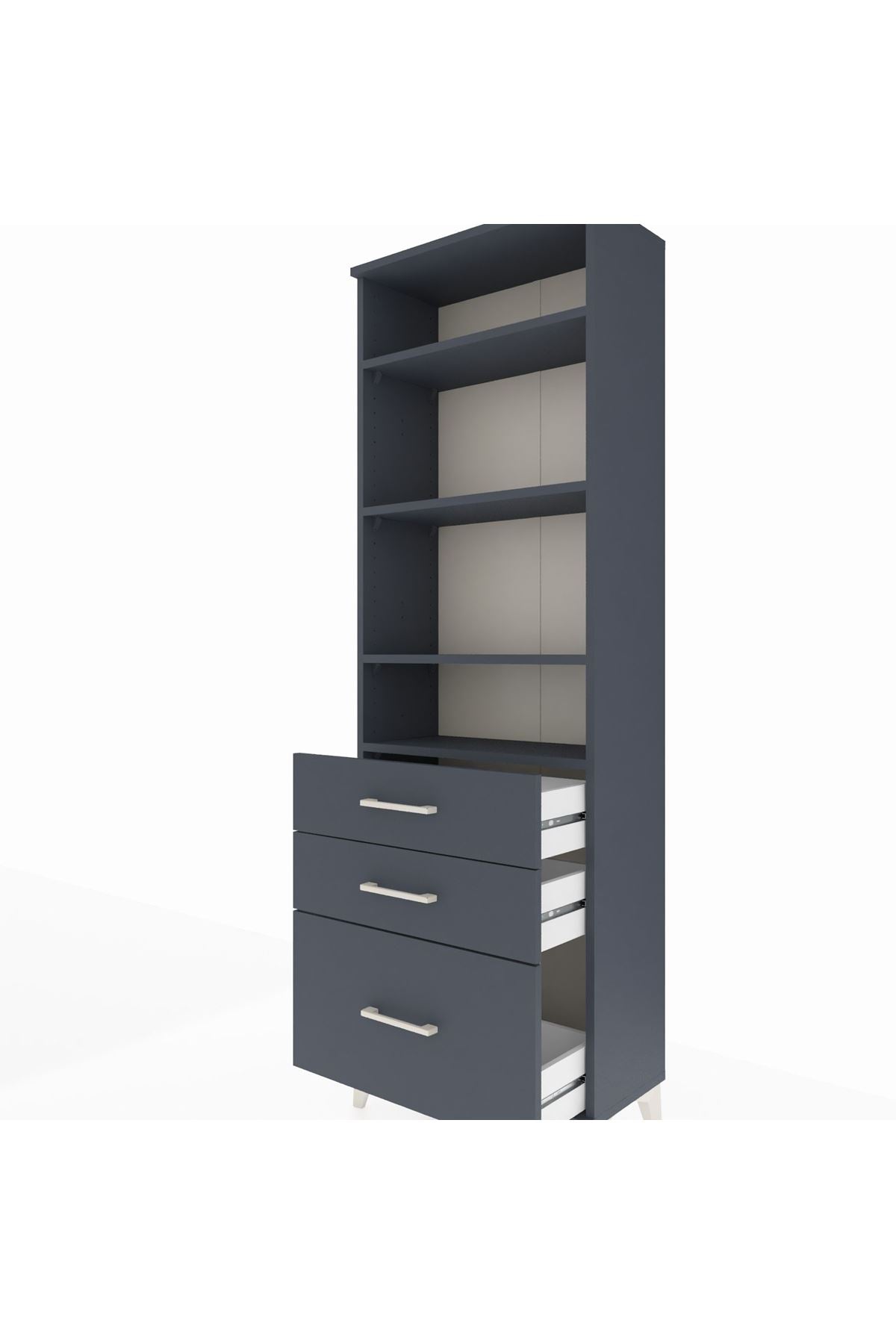 Arges Dolap 4 Raflı 3 Çekmeceli 60x30x182 - S23M042V5A