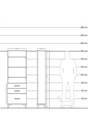 Arges Dolap 4 Raflı 3 Çekmeceli 60x30x182 - S23M042V5A