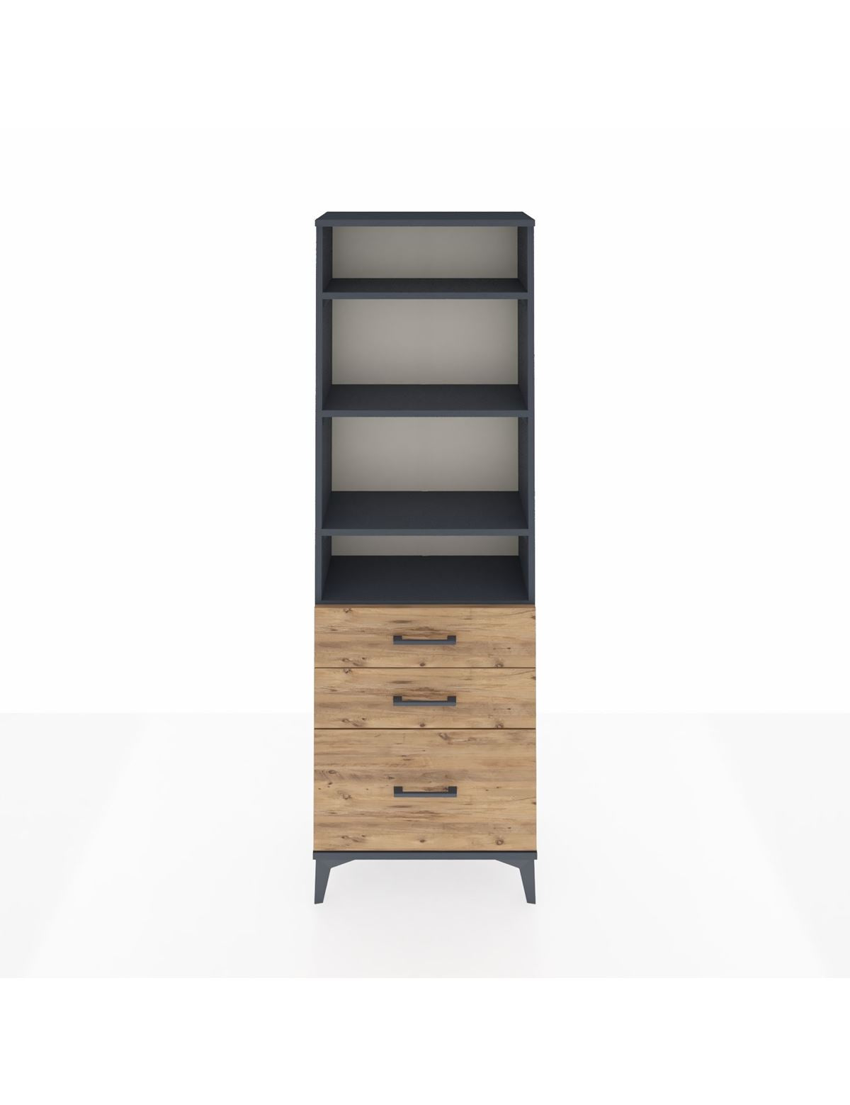 Arges Dolap 4 Raflı 3 Çekmeceli 60x30x182 - S23M042V6A