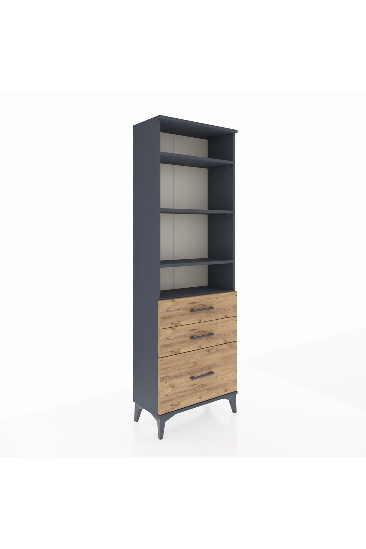 Arges Dolap 4 Raflı 3 Çekmeceli 60x30x182 - S23M042V6A